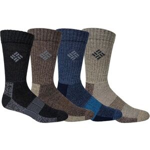 Columbia Men's 4 Pack Moisture Control Crew Socks Shoe Size 13-15 - Multicolor